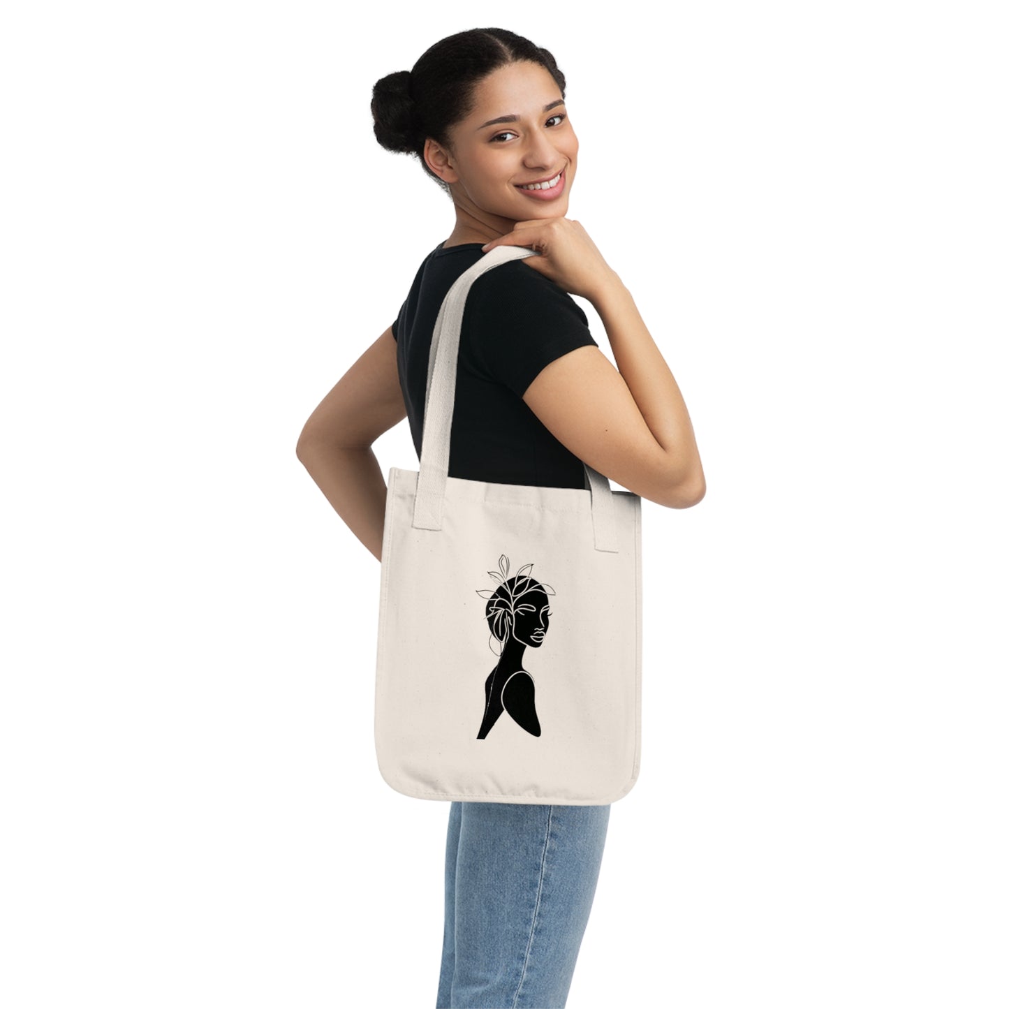 Portrait of Poise Organic Tote Bag - Verdant Serenity