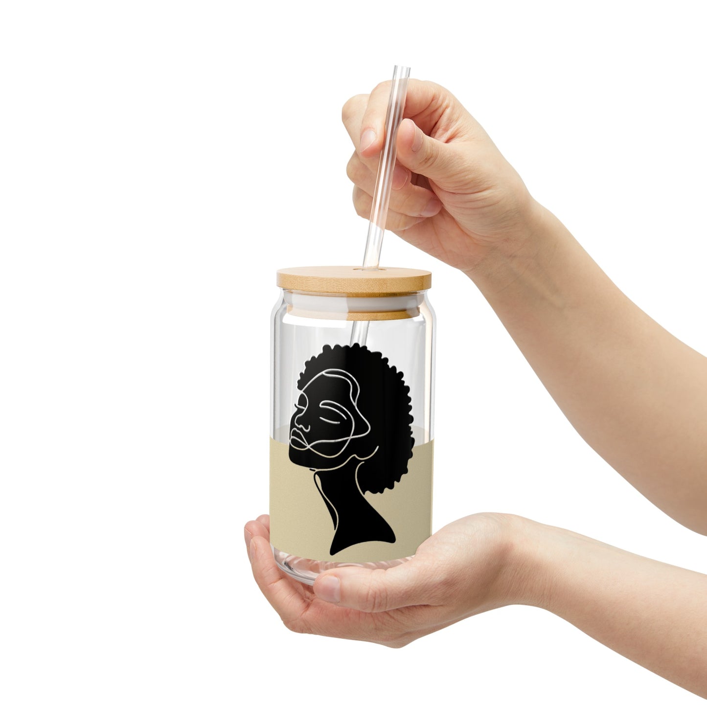 Afro Aura Sipper Glass, 16oz