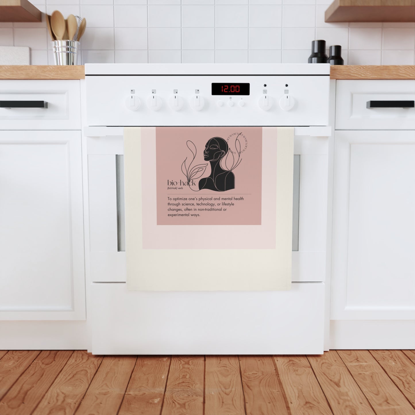 Mindful Definitions ‘Biohack’ Tea Towel - Organic Cotton Wellness Decor