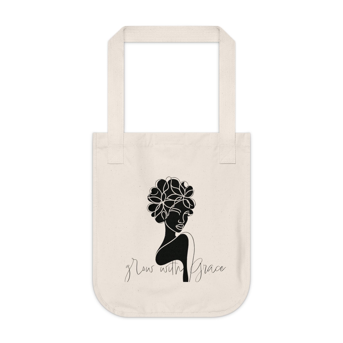 Portrait of Poise Organic Tote Bag - Verdant Serenity