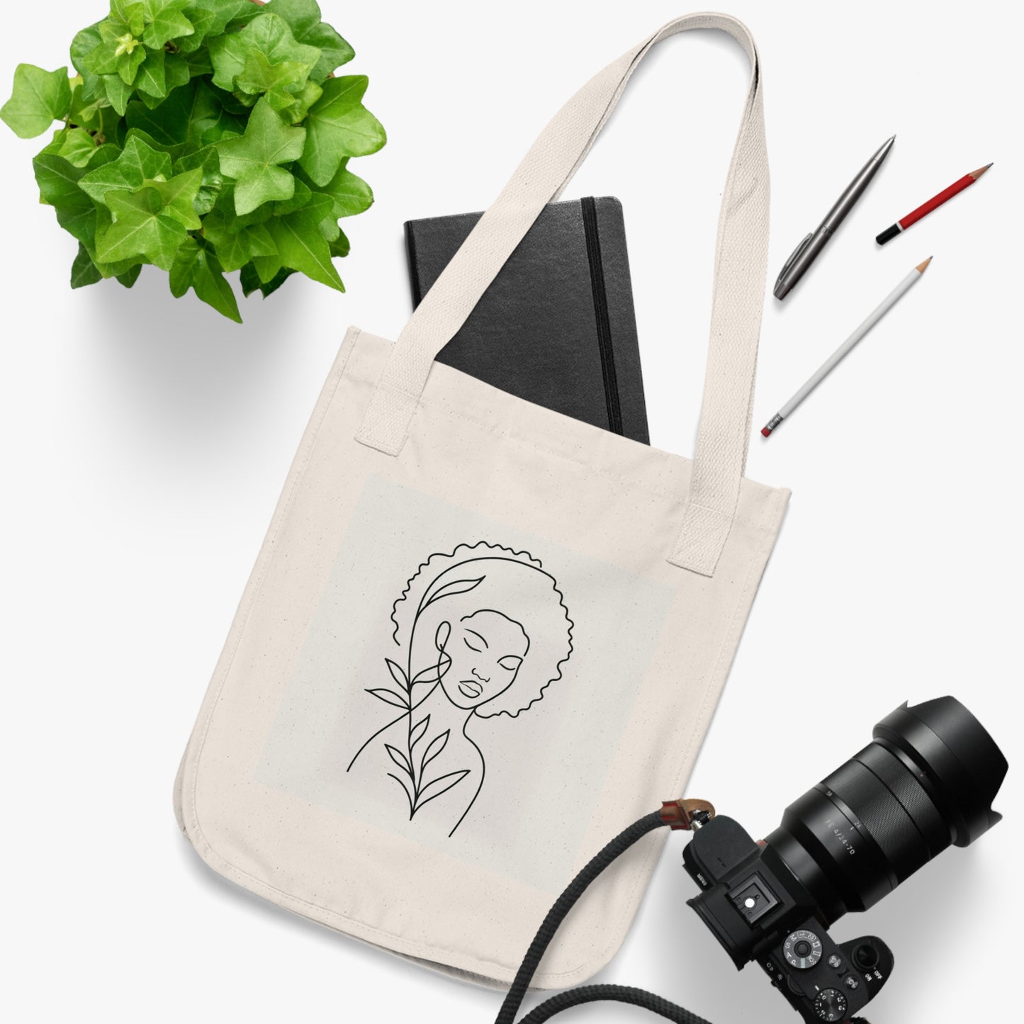 Portrait of Poise Organic Tote Bag - Silent Harmony