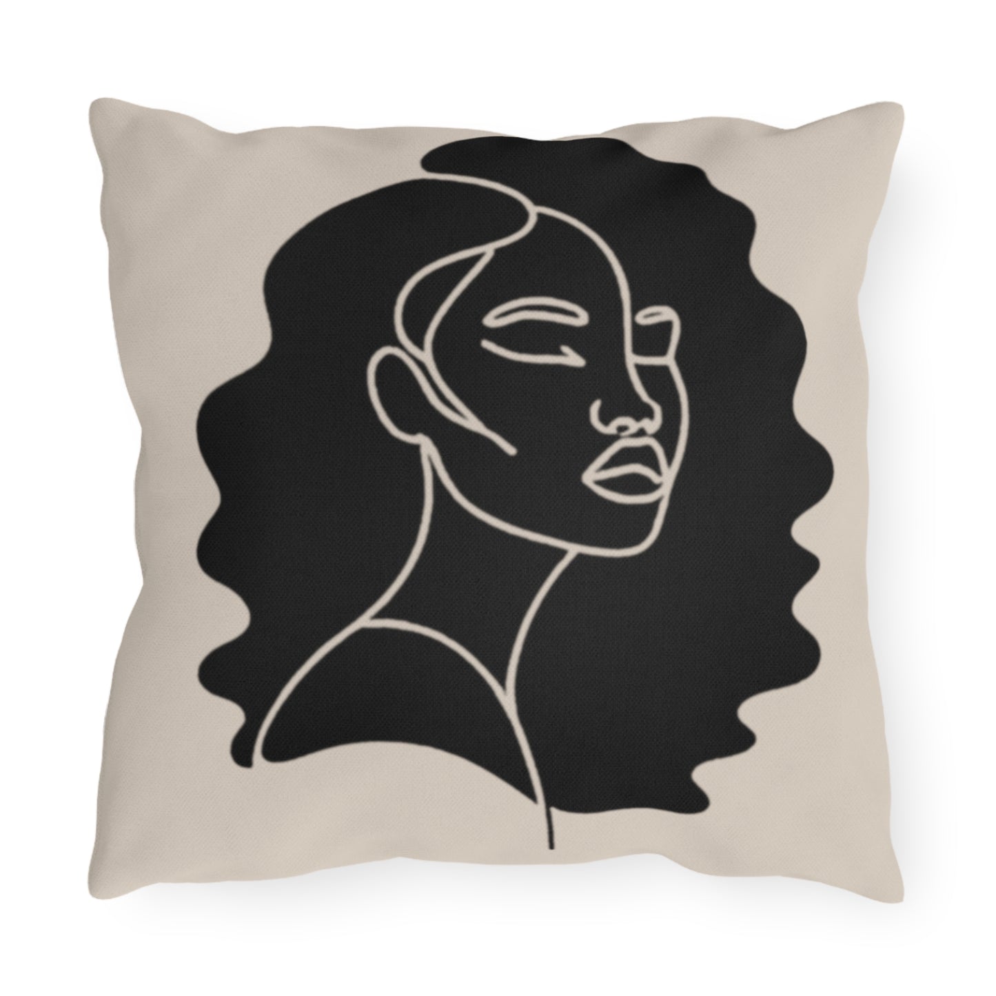 Portrait of Poise Outdoor Pillow - Afro Aura