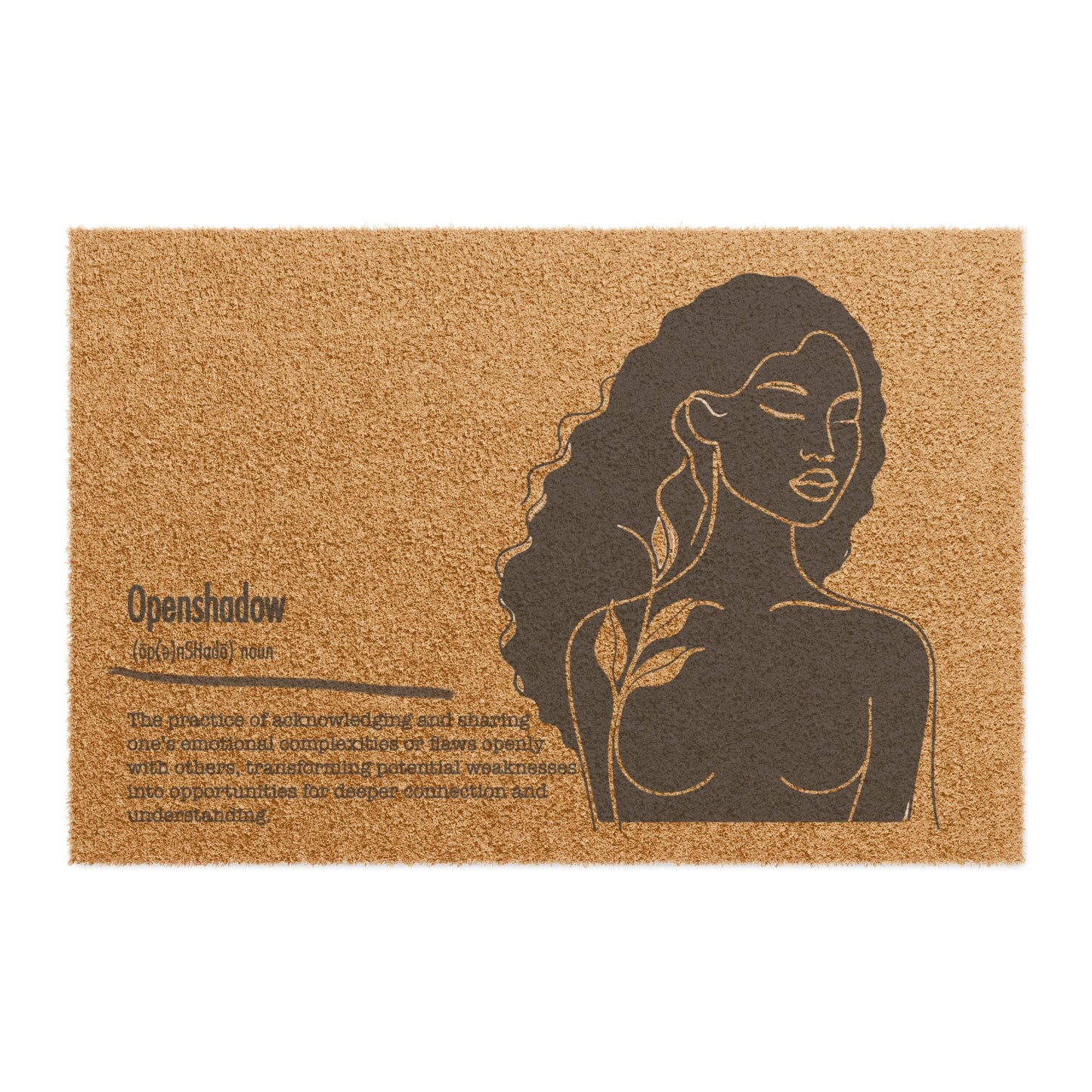 Mindful Definitions “OpenShadow” Conceptual Art Doormat - Elegant Entryway and Home Decor