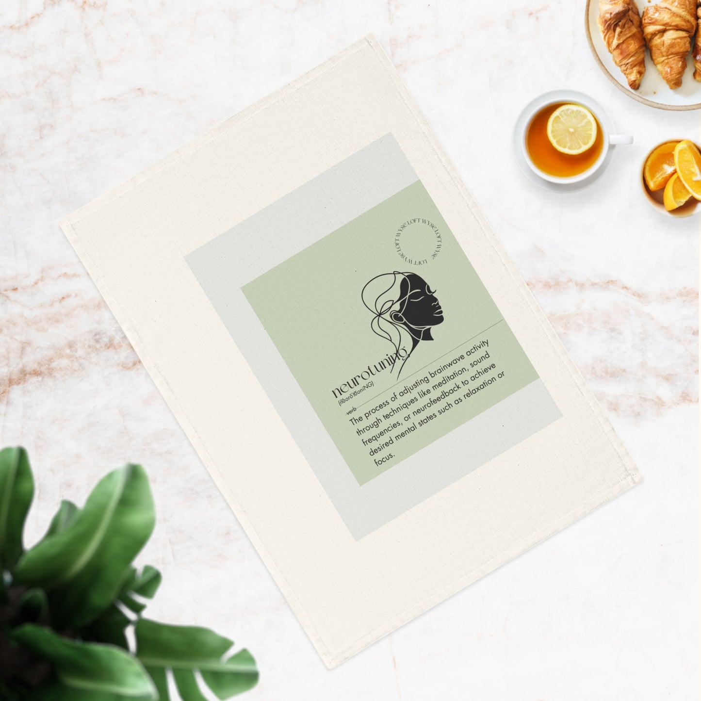 Mindful Definitions ‘Neurotuning’ Tea Towel - Organic Cotton Wellness Decor