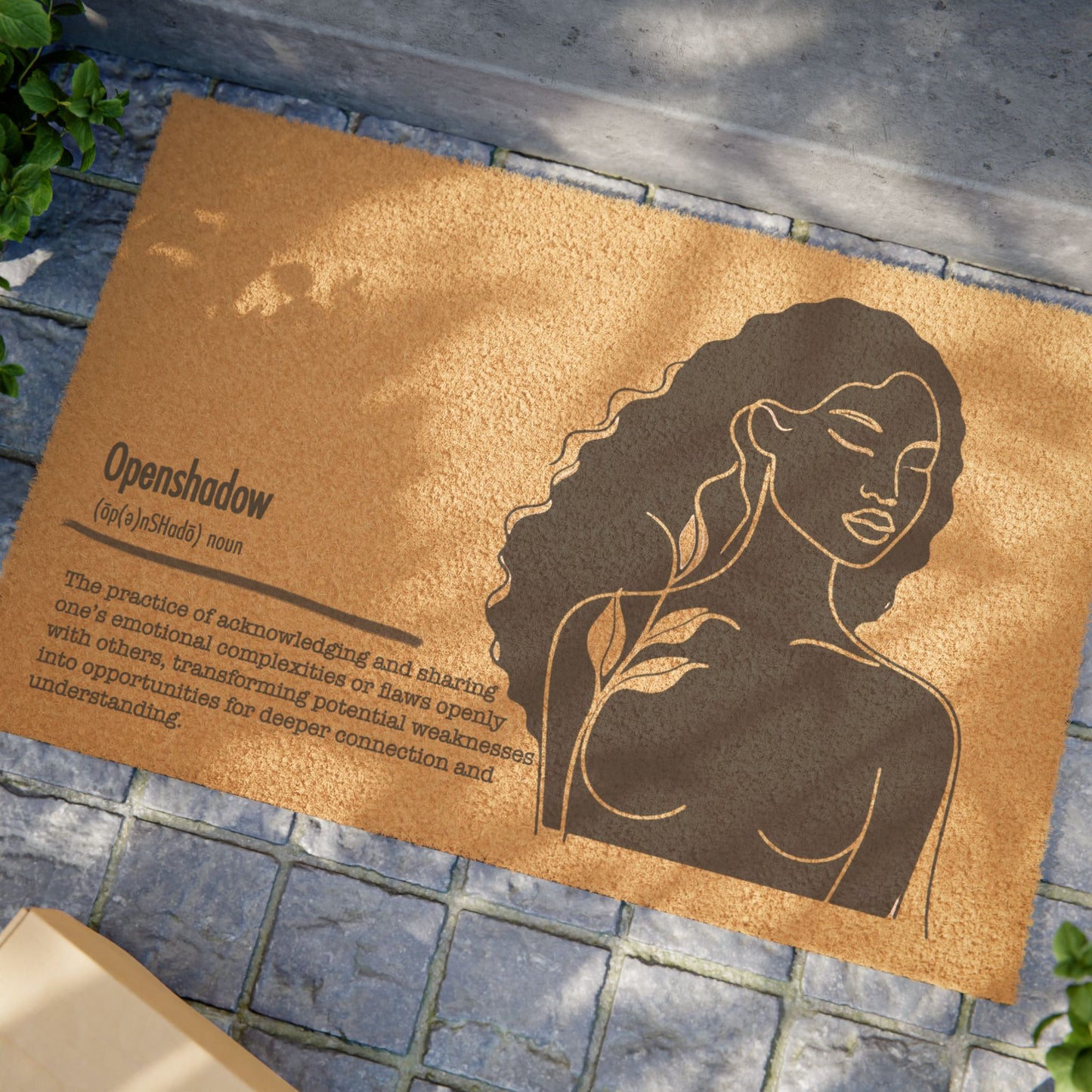 Mindful Definitions “OpenShadow” Conceptual Art Doormat - Elegant Entryway and Home Decor