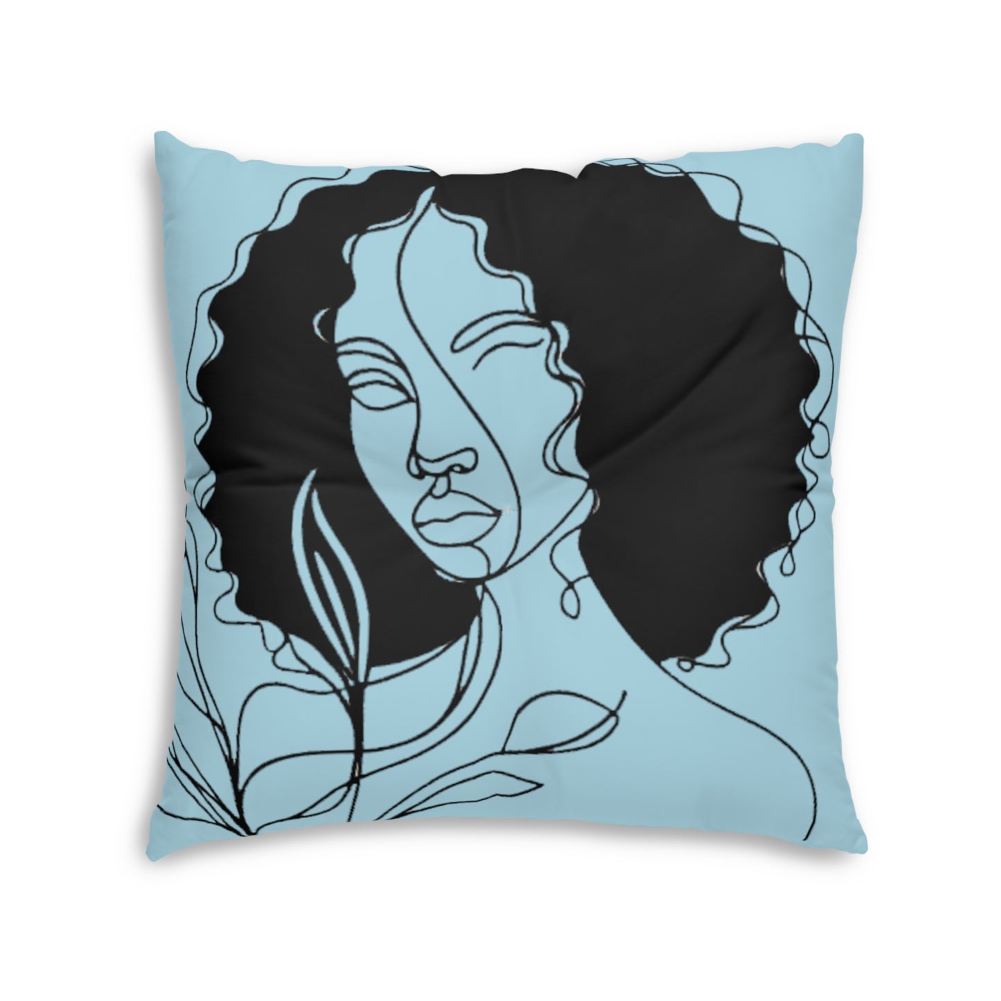 Portrait of Poise Floor Pillow - Serene Muse