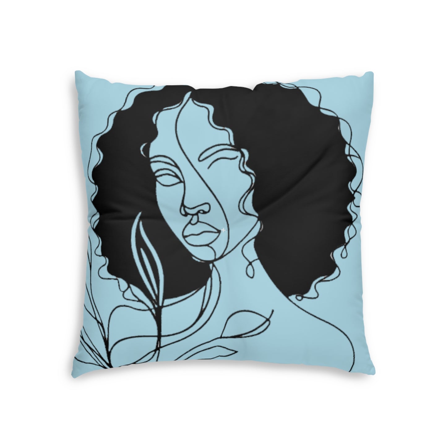 Portrait of Poise Floor Pillow - Serene Muse