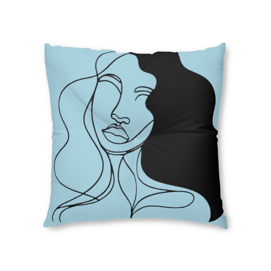 Portrait of Poise Floor Pillow - Serene Muse