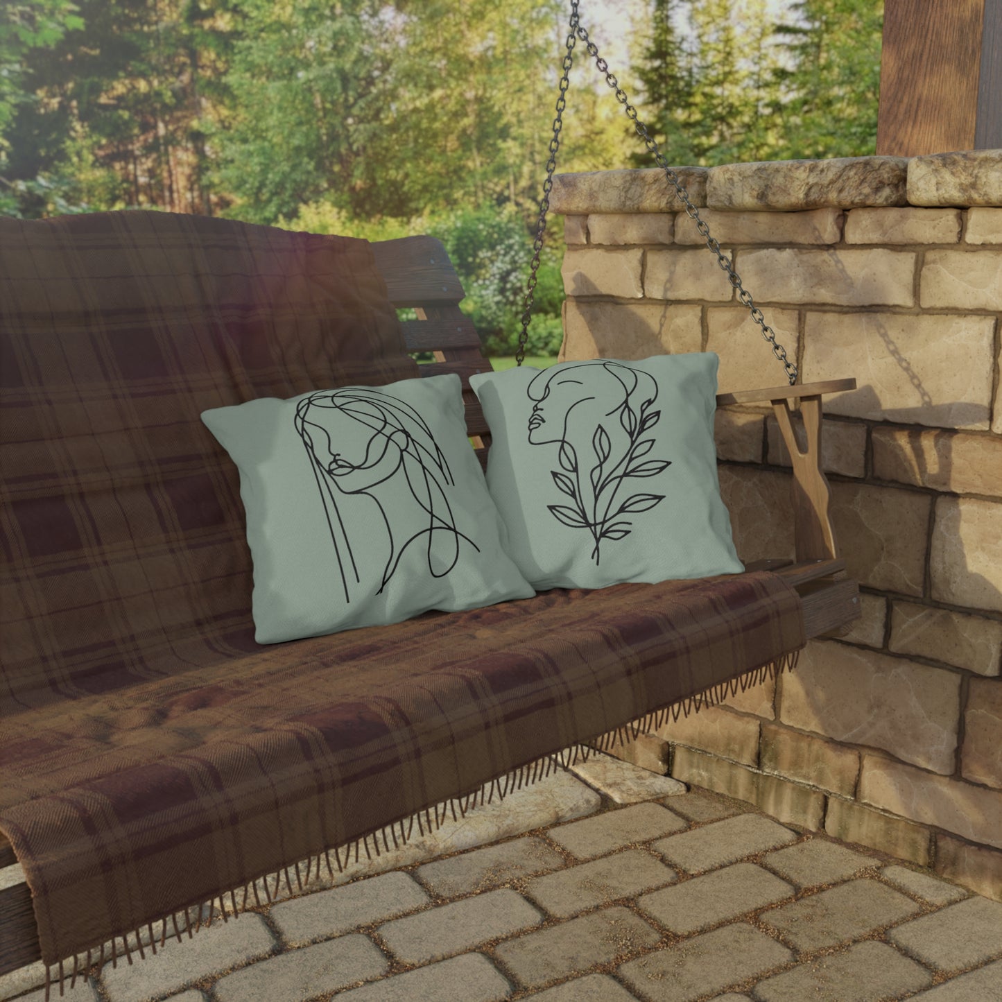 Portrait of Poise Outdoor Pillow - Windswept