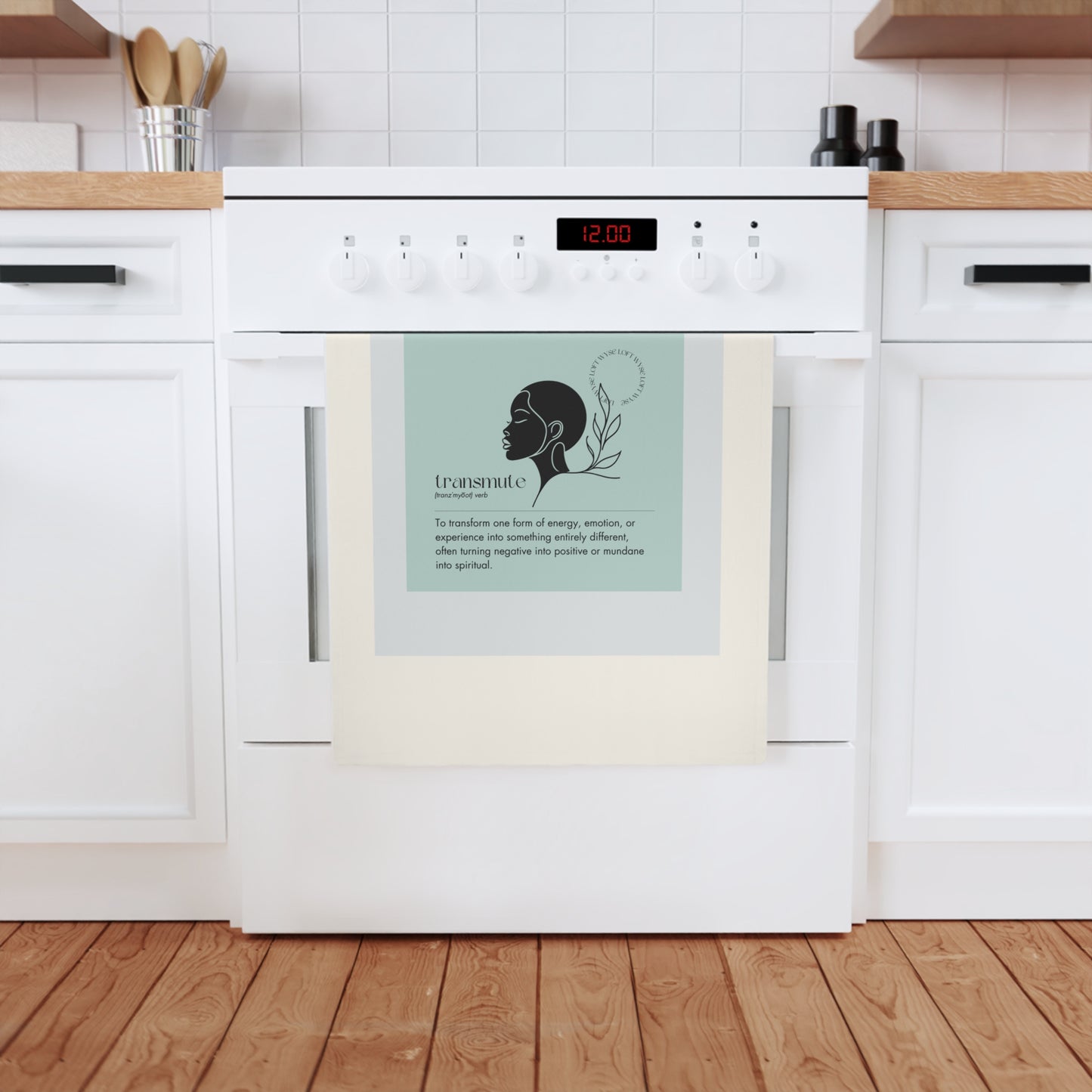 Mindful Definitions ‘Transmute’ Tea Towel - Organic Cotton Wellness Decor