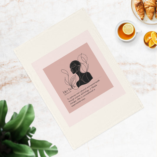 Mindful Definitions ‘Biohack’ Tea Towel - Organic Cotton Wellness Decor