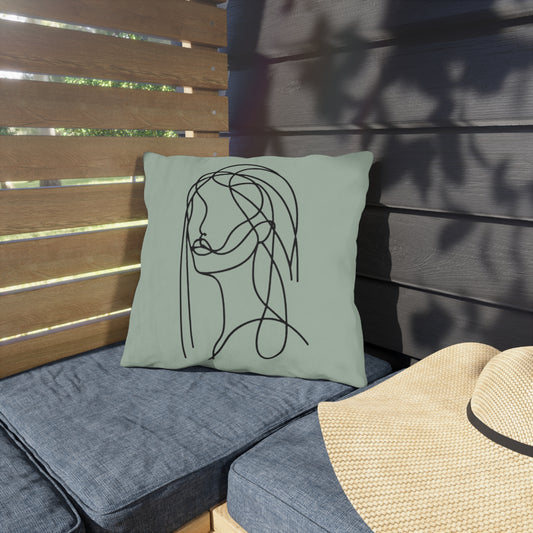 Portrait of Poise Outdoor Pillow - Windswept